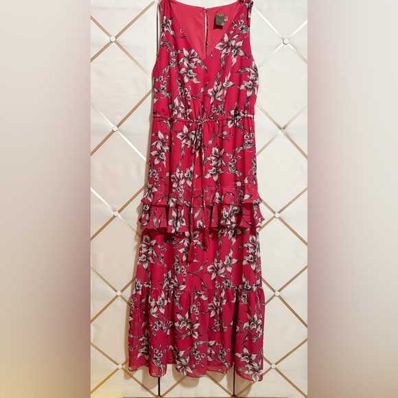 Taylor Dresses & Skirts - NWOT | Taylor | Sleeveless Floral Maxi Dress w/Ruffles, V-Neck | Size 10